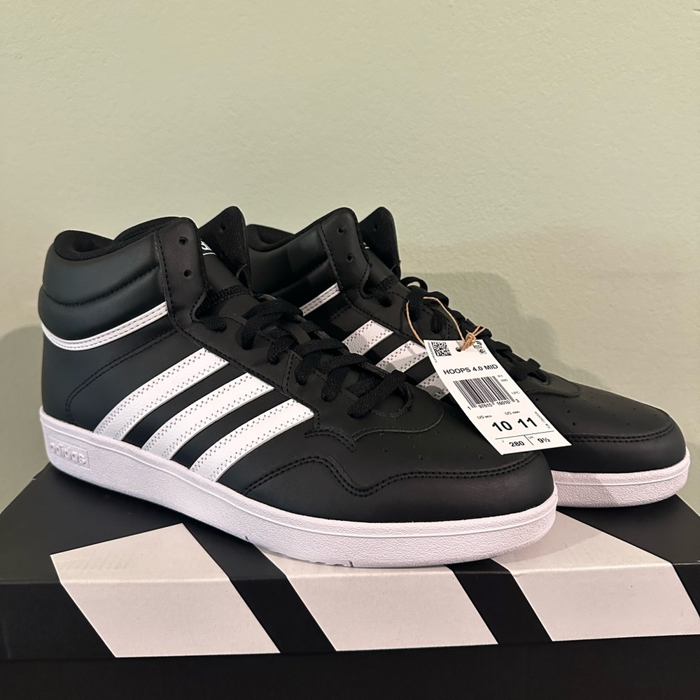 Adidas Hoops 4.0 Black/White (Size 10 Mens)